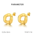 Detalle de los pendientes geométricos bañados en oro de 18K con medidas y peso incluidos - Dorado (KE110907-KJX)