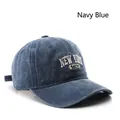 Dunkelblaue Vintage-Baseballkappe mit weißer New York 1625 Stickerei für Herren - Marineblau