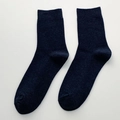 Dunkelblaue Herren-Business-Socken aus gerippter Baumwolle, atmungsaktiv und weich - Einheitsgröße / Marineblau