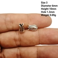 Nahaufnahme der silbernen Tulpen-Perlenkappe, Größe 3, 6mm Durchmesser für DIY-Schmuck - Stil 3
