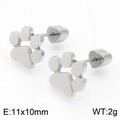 Boucles d'oreilles pattes en acier inoxydable argenté, 11x10mm en vue diagonale - Acier