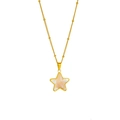 Collar de estrella dorada con incrustaciones de nácar y cadena de cuentas finas - Dorado (N702)