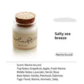 Travel size 20ml scented candle in glass jar with cork lid featuring sea salt and grapefruit notes - Salt Sea Breeze