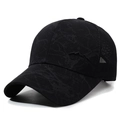 Gorra de béisbol negra con diseño de mármol y malla trasera para mayor transpirabilidad - Ajustable / Negro