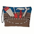 Borsa da trucco con stampa a cartoni animati di attrezzi e pratico cinturino da polso - Con Cinturino da Polso / Illustrazione Cintura degli Attrezzi (xy-012-04)
