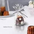 Small 10x15.5cm daisy pattern gift bag for pastries with white tag and grey ribbon - Daisy Series / 10x15.5+3cm (100 Pieces/Pack)