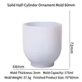 3D ημικυλινδρικό καλούπι σιλικόνης για διακοσμητικά ρητίνης, 72mm x 64mm - 60mm