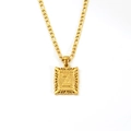 18K gold plated stainless steel Figaro necklace featuring vintage letter Z pendant - Letter Z(SP598G-Z)