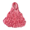 Detail of pink jersey modal scarf showing soft fabric texture and fine hemmed edges - Pink (#3)