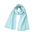 Elegante bufanda de punto azul cielo en mezcla de lana con bordes acanalados - Azul claro