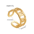 Macro di anello a catena cava in oro 18K con fascia aperta regolabile e dimensioni - Stile Nodo Traforato (R731_3)