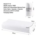 Weißes ergonomisches Memory-Foam-Kissen P1119 mit Wellendesign in Rollverpackung - 60x35x10/12cm / Weiß