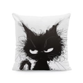 Funda de cojín cuadrada con diseño artístico de gato para decoración de sofá en el hogar - Gato de Ojos Grandes