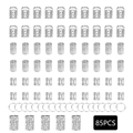 85PCS silver metal hair braid rings and cuffs accessory set for stylish dreadlock extensions - 85PCS / Silver