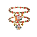 Christmas beaded bracelets with Santa and Snowman charms in red, green and gold colors - D1135 (Santa Claus + Snowman)