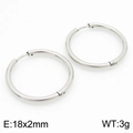 Minimalist 18mm polished stainless steel hoop earrings in bright silver finish - 18*2mm Steel Color Ke113177-zz / A Pair Of [inner Diameters]