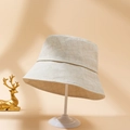 Minimalistische beige vissershoed met getextureerd geometrisch jacquardpatroon dames - M(56-58cm) / Beige