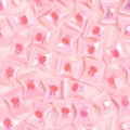 Pink holographic acrylic candy beads with rabbit pattern for DIY jewelry making projects - Pink