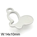 Silberner Edelstahl Schmetterling Anhänger 14x10mm für DIY Schmuckherstellung - Stahlfarbe (KLJ4783-Z)
