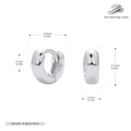Detailed view of S925 sterling silver hoop earrings with precise size measurements - Silver-5mm