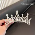 Princess silver crown hair comb with sparkling crystals for girls 6.6x5.9cm size - #12 Shining Crown Comb