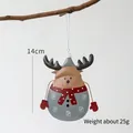Tinplate Christmas snowman reindeer ornament in grey with red scarf hanging on branch - Reindeer Pendant (Single Sided)