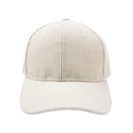 Primer plano detallado de la textura de pana crema en una gorra de béisbol básica - Talla Adulto (56-60cm) / Blanco Roto