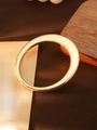 Minimalist 18K gold-plated CCB open bangle with an asymmetric polished wide design - L151-1 Gold Flat Inner Round