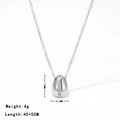 Collar minimalista de gota de plata con circonitas y cadena tipo O de 40+5 cm - Collar / Plateado