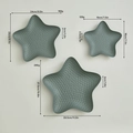 Three-piece set of star-shaped metal trays in grey with elegant hammered finish - Three-Piece Set / Gray