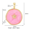 Pendaglio a stella in smalto rosa dorato con dimensioni tecniche e dettagli di peso - Pentagramma / Rosa