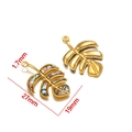 Gouden bladvormige hanger met inleg van schelp en nauwkeurige afmetingen van 27mm x 19mm - Palmblad / Kleurrijk