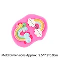 Pink silicone rainbow cloud mold for fondant and cake decorating measuring 9.5x7.2cm - Pink
