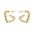 Elegantes pendientes triangulares de perlas chapados en oro de 18 quilates pulido - Dorado (MS-509)