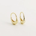 Minimalistische gouden druppeloorbellen in gepolijst 925 zilver met glanzende finish - Goud