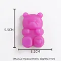 Translucent rose red gummy bear squeeze toy with heart detail and size 5.5cm height - Purple