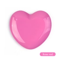 Top view of a rose red heart-shaped metal tray for jewelry storage on white background - Rose Red