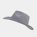 Classic mid-grey wool felt fedora hat with a pinched crown and stitched brim detail - M / Silver Gray