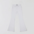 Dettaglio di jeans a zampa bianchi con taglio simmetrico e texture in cotone liscio - XS / Bianco neve
