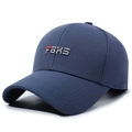 Navy blue baseball cap with embroidered FBKS logo and curved brim for men and women - Adjustable / Navy Blue