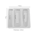 Translucent rectangular silicone mold for DIY hair clip resin casting, 7.4x7cm size - No. 3 Hair Clip Mold / Translucent White