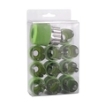 Set di 12 tagliapasta per frutta e verdura in acciaio inox con protezione per le mani - Scatola in PVC / Verde