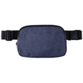 Waterproof nylon running waist bag in navy blue with adjustable black strap and buckle - 20.5*14*5cm / Blue Camouflage