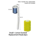 Disposable toilet wand set with 40cm long handle and 6 lemon scented sponge refills - Small Clear Base + 6 Lemon Scent Refills / Yellow