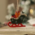 Vintage Christmas resin sleigh ornament with gift boxes and snowflake patterns, size 7.5x6cm - Christmas Sled Style