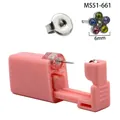 Pink disposable ear piercing gun with a 6mm colorful zircon flower 316L steel stud - 6mm Steel Flower with Colored Zircon (MS51-661)