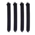Set of four black velvet heatless hair curlers with metal hooks for wave styling - 4 Piece Set / Black