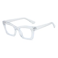 Classic minimalist transparent square frame glasses with blue light blocking lenses - Transparent Frame