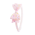 Serre-tête nœud rose pailleté avec paillettes étoiles colorées pour fillettes et enfants - Serre-tête rose avec étoiles