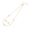 Ensemble collier et boucles d'oreilles fleur de lotus dorée avec émail rose - Ensemble Collier Lotus